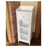 VINTAGE GLASS FRONT FARMHOUSE CABINET 47"H X 18"W