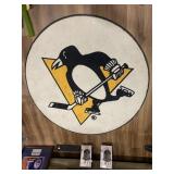 PENGUINS LOCKER ROOM RUG DESIGN 6 FOOT ROUND