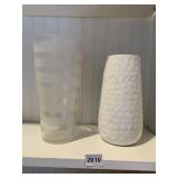 TWO LARGE FLOWER VASES 8" & 9"