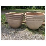 TWO LARGE TERRA COTTA MATCHING PLANTERS