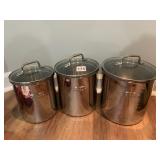 3 ALCLAD CANISTERS W/ RUBBER SEAL