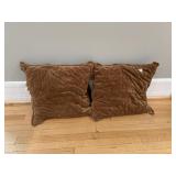 27 BY 27 INCH BROWN ACCENT PILLOWS