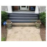 CEMENT PEDESTAL PLANTERS 17X 15" ROUND