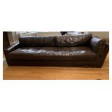 RESTORATION HARDWARE LEATHER CHOCOLATE BROWN SOFA
