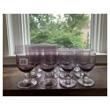 16 PEDESTAL GLASSES 8 IN EACH SIZE AMBER COLOR
