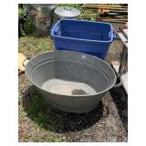 GALVANIZED TUB & STORAGE TOTE (NO LID)