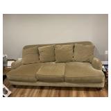 RESTORATION HARDWARE LIGHT BROWN 3 CUSHION SOFA