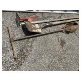 VINTAGE POST HOLE DIGGER, CONCRETE HOE, TROWEL &