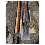 POST HOLE DIGGER, STRAIGHT EDGED SHOVELS, RAKES &