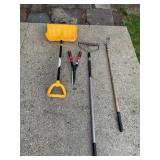 SHOVEL HEDGE TRIMMERS, RAKE