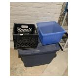 TOTE AND PLASTIC CRATE