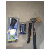 GRAPHITE HANDLED MALLET, 8 OUNCE STEEL PLUM BOB,