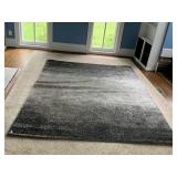 NICE BLACK & GRAY SHAG AREA RUG 10FT X 8FT