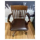 WOOD FRAME ROLLING OFFICE CHAIR