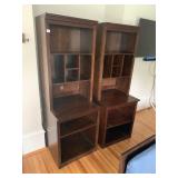 TWO PIECE OPEN ORGANIZER SHELVES WITH CUBBY HOLES