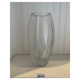 LEAD CRYSTAL VERY HEAVY CLEAR VASE 10"H