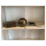 GEOMETRIC DESIGN TRINKET BOX, BRONZE COLORED