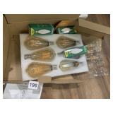 NOSTALGIA LIGHT BULBS AND BLUE WATT CHANDELIER