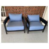 BLACK CURVED BACK METAL FRAME CHAIRS WITH LIGHT