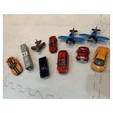 GROUP OF 10 CARS W/ 3 BLUE AIRPLANES