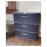 THREE DRAWER STORAGE PLASTIC CABINET 24"H X 22"W
