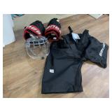 NEW BAUER HOCKEY PANTS SHIELD AND GLOVES PANTS