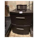 PLASTIC 2 DRAWER STORAGE DRAWERS, HOOKS, CUP