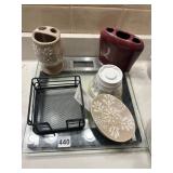 BATHROOM SCALE, GUEST TOWEL HOLDER, TOOTHBRUSH