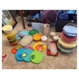 TUPPERWARE FOOD STORAGE AND VARIETY OF LIDS