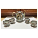 TEA SET W/ BIRD MOTIF
