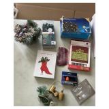 CHRISTMAS LIGHTS, ARTIFICIAL PLANT ARRANGEMENT,
