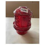 RUBY FLASHED GLASS FAIRY LAMP