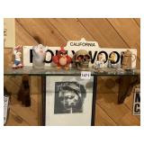 HOLLYWOOD STREET SIGN, MERCEDES BENZ PINS,