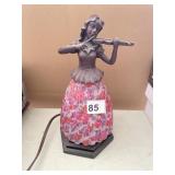 VIOLINIST WITH FLORAL PATTERNED GLASS SHADE SKIRT