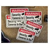 5 ALUMINUM WARNING SECURITY CAMERAS IN USE SIGNS