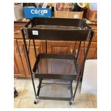 THREE TIER ROLLING METAL CART