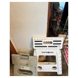 TWO FOLDING STEP STOOLS, SAMSONITE AND OTHER