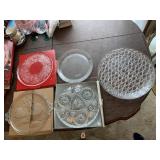 GLASS SERVING PLATES SOME NEW IN BOX