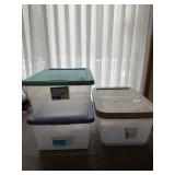 3 STORAGE BOXES W/ LIDS
