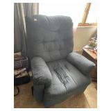 BLUE UPHOLSTERED MANUAL RECLINER