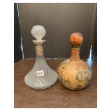 2 DECANTERS ONE WRAPPED FINISH