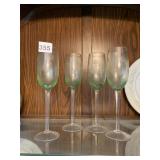 light green champangne glasses set of 4