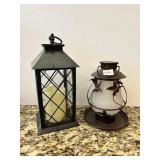 TWO BATTERY OPERATED DECORATIVE LANTERNS