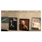 FRAMED MARILYN MONROE, JAMES DEAN, THE GODFATHER
