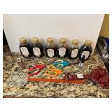 A VARIETY OF HONEY, SCISSORS, FLY SWATTER, JAR