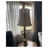 2 MATCHING TALL BRASS END TABLE LAMPS