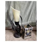 STAINED GLASS LOOK TEA LIGHT HOLDER AND BATTERY