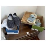 SZ 7, 2 PAIR NIB CLARKS CLOUD STEPPERS, EARTH