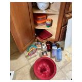 FOOD STORAGE W/ PUMPKIN DESIGN, STRAINER, ETC.