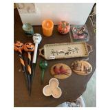 PUMPKINS, SONOMA TRAY, 2 OVAL PLAQUES